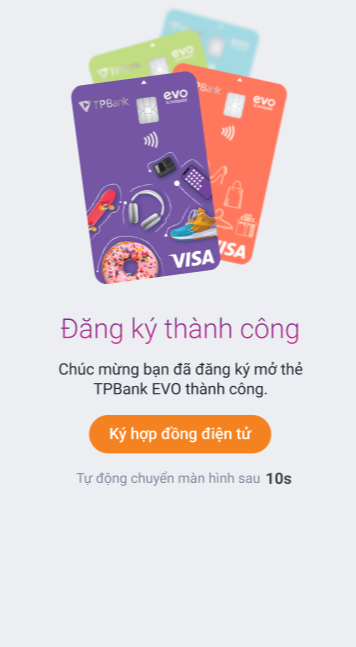 Đăng ký thẻ tín dụng TPBank Evo-Màn hình thẻ được phát hành-finpedia